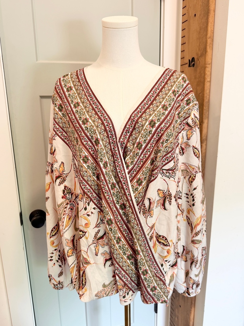 CHICSOUL Boho Wrap Top Flowy Free Spirit Romantic Lightweight Festival 1X XL